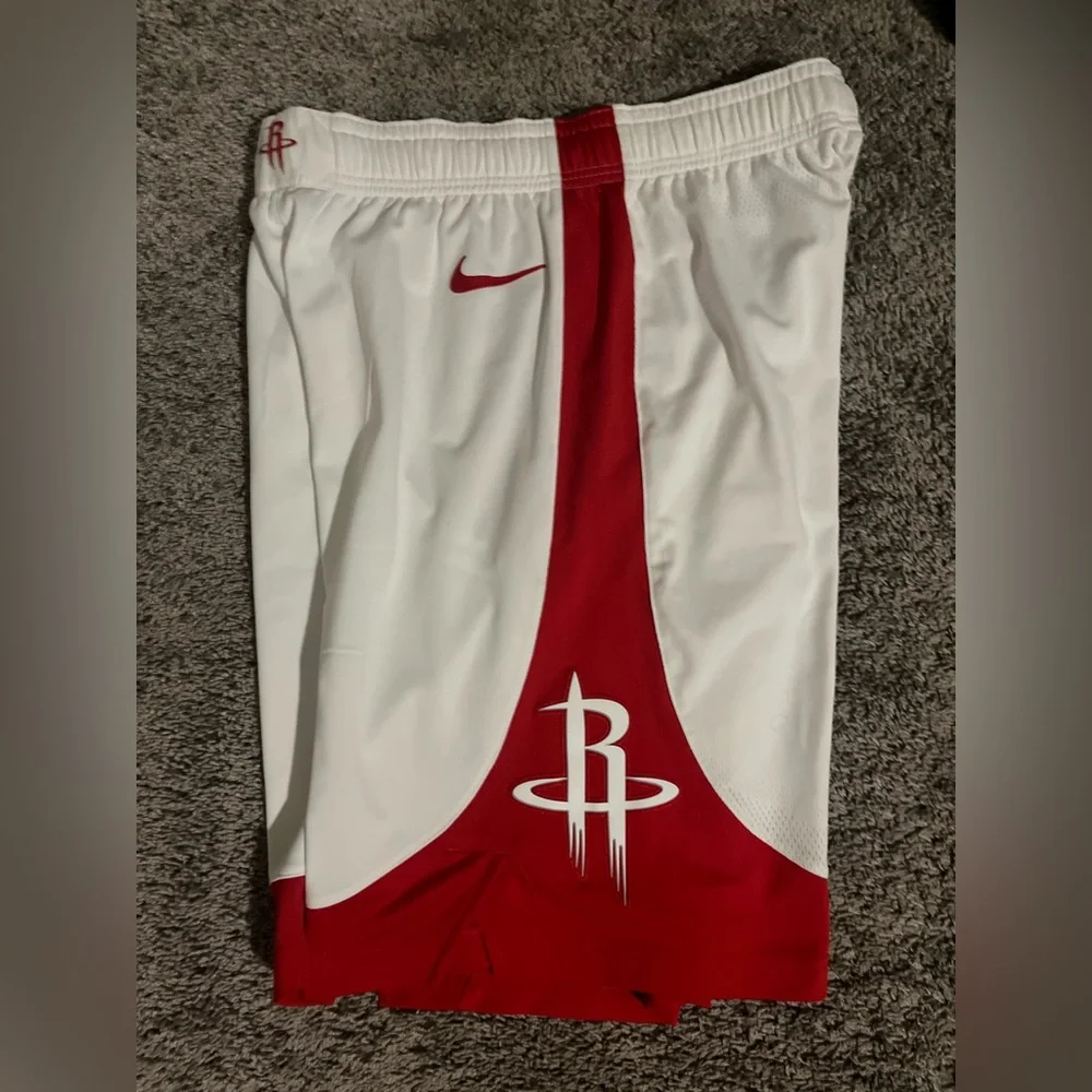 Houston Rockets Team Issued Nike Authentic Short White Size 38 - Picture 4 of 6